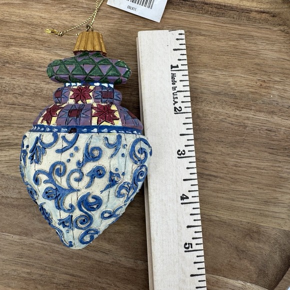 Jim Shore Heartwood Creek 118703 Ornaments Set of 2 2004 Quilt Scrollwork Retire - Picture 7 of 8